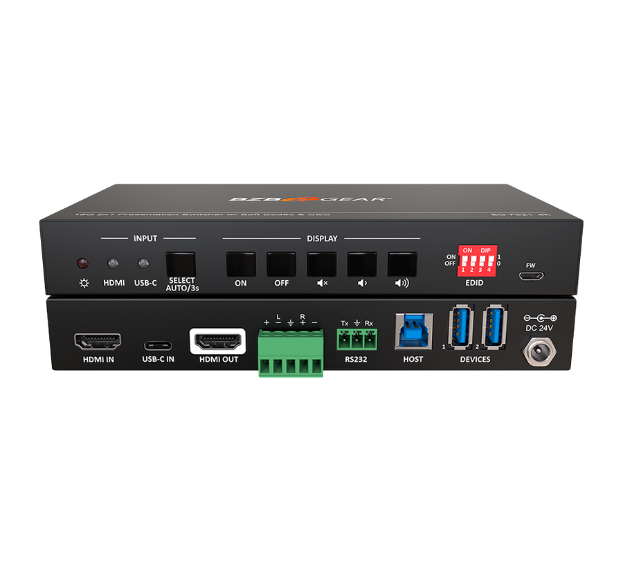 2-Port 4K UHD KVM and Presentation Switcher with HDMI, USB-C and Us 3.0