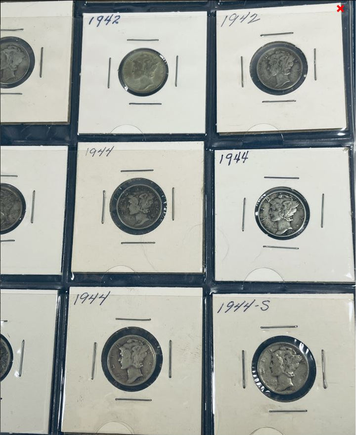 20 MERCURY SILVER DIME COINS 90% Silver 1939-1944 - Deal Changer