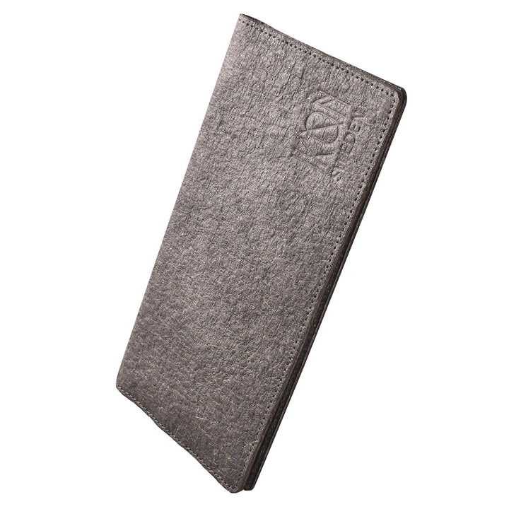 Coconut Leather Slim Wallet for Women - Dark Grey