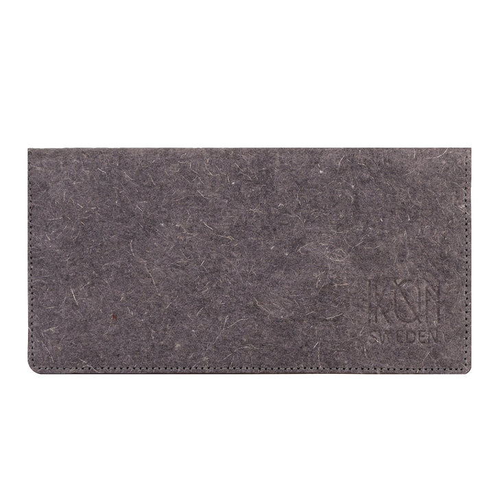 Coconut Leather Slim Wallet for Women - Dark Grey