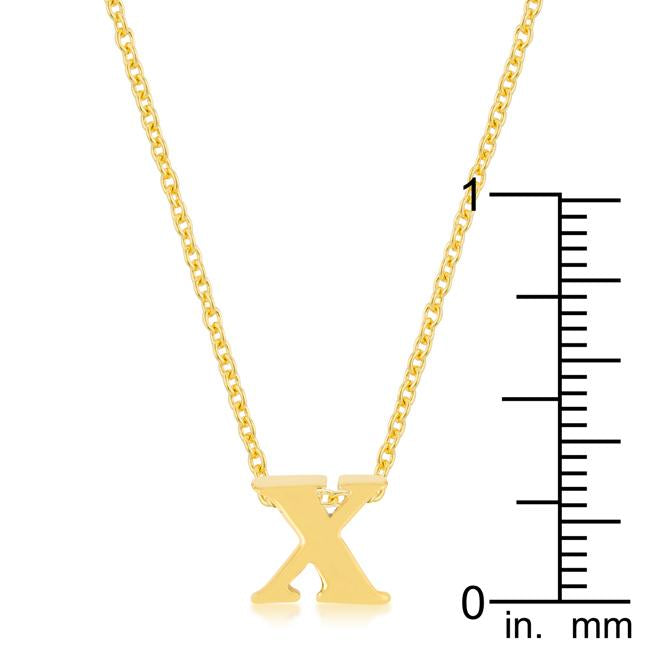 Golden Initial X Pendant