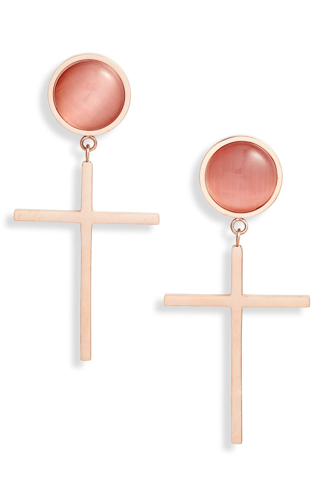 Gemstone Cross Drop Earrings | More Colors Available