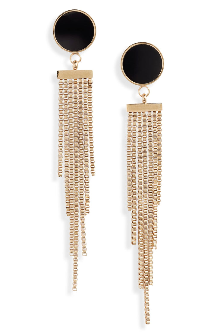 Deco Chain Tiered Drop Earrings | More Colors Available