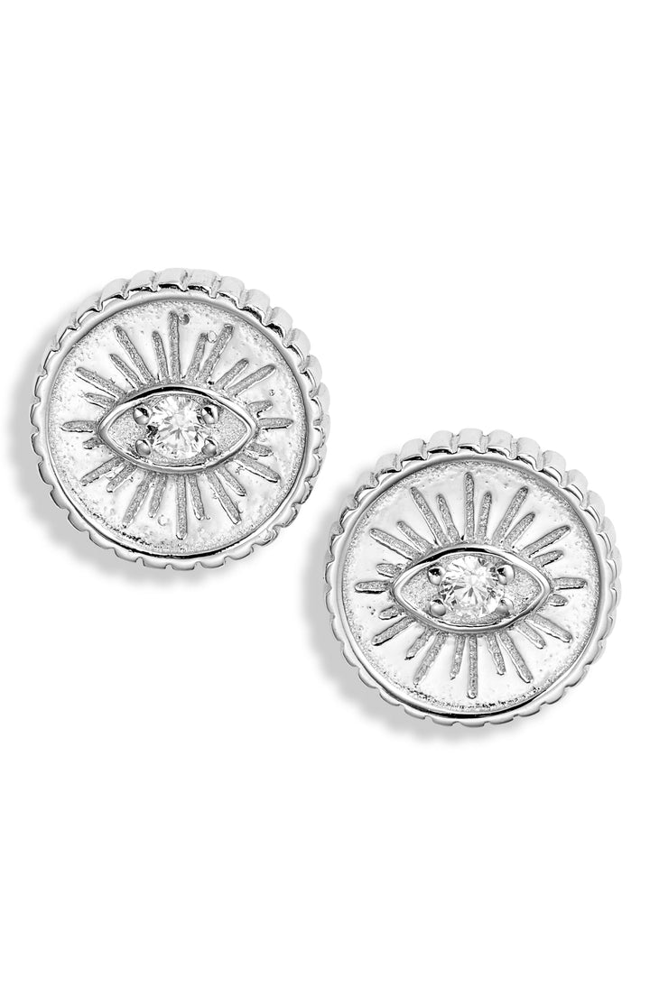 Crystal Coin Stud Earrings | More Colors Available