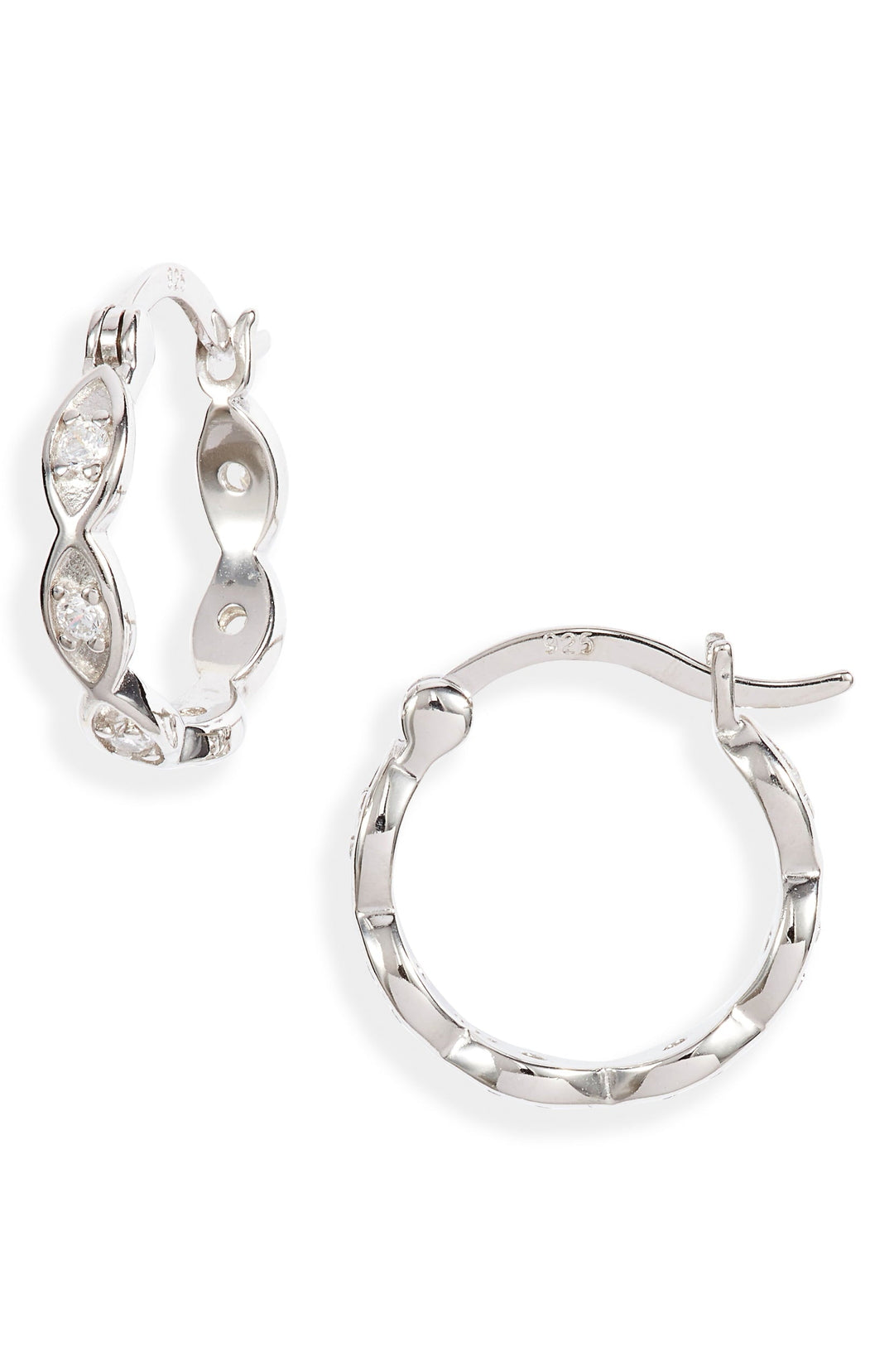 Crystal Braided Mini Hoop Earrings | More Colors Available