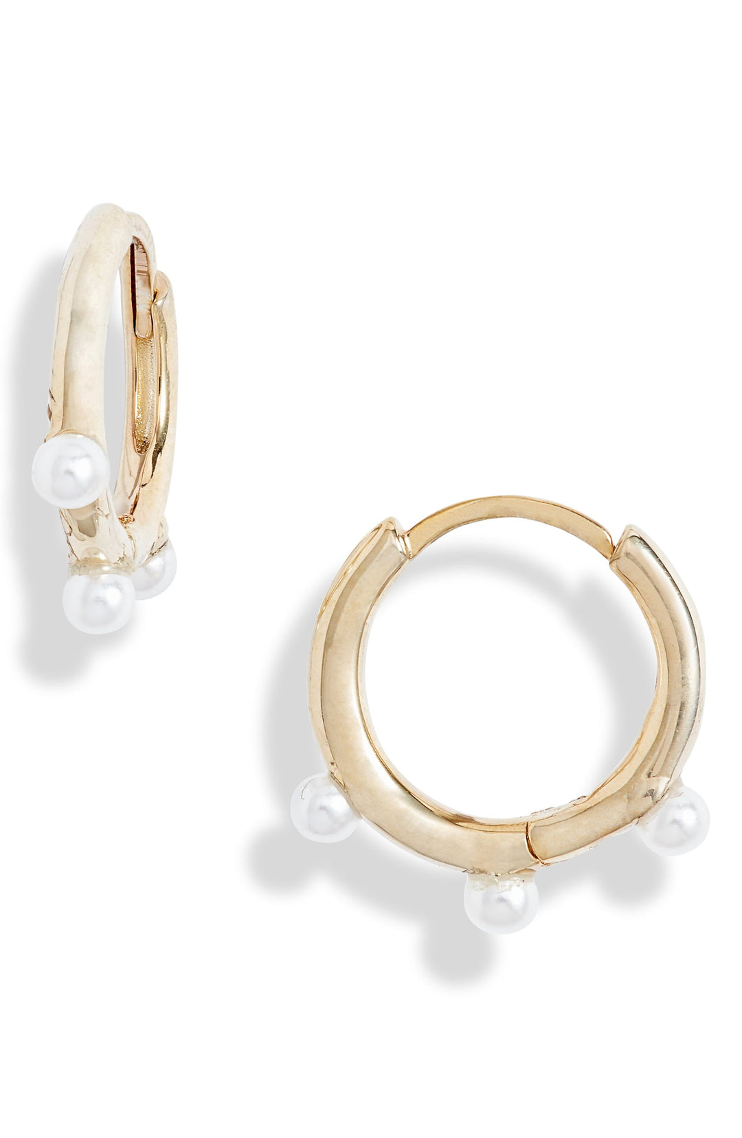 Pearl Orb Mini Hoop Earrings