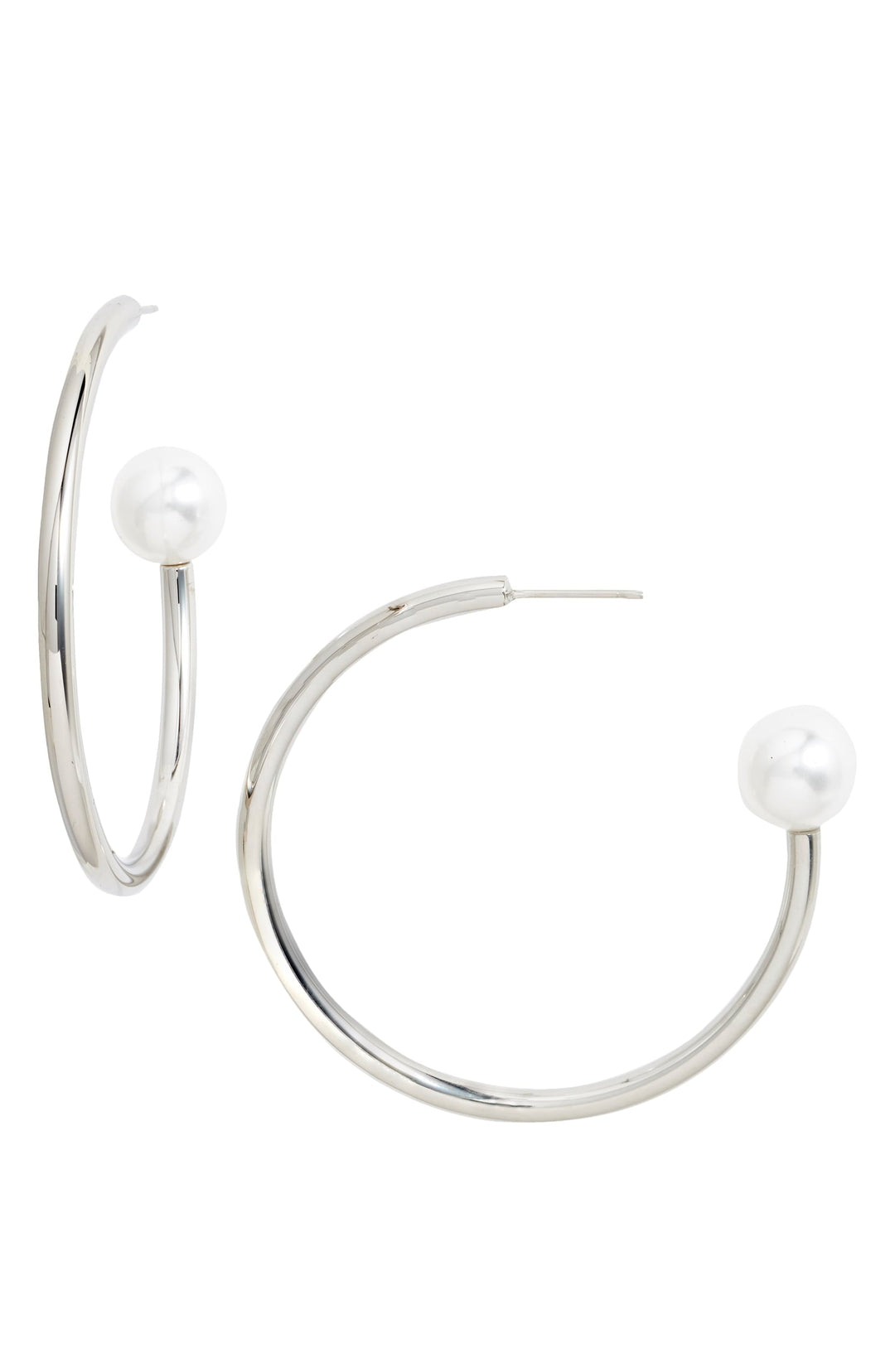 Pearl End Hoop Earrings | More Colors Available