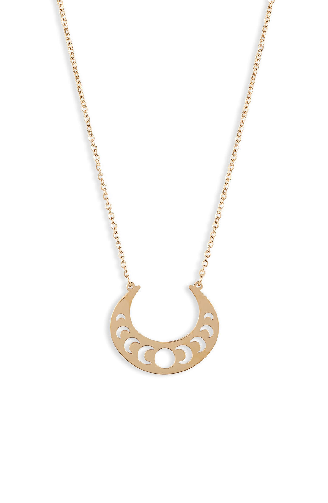 Open Crescent Focal Necklace - Gold