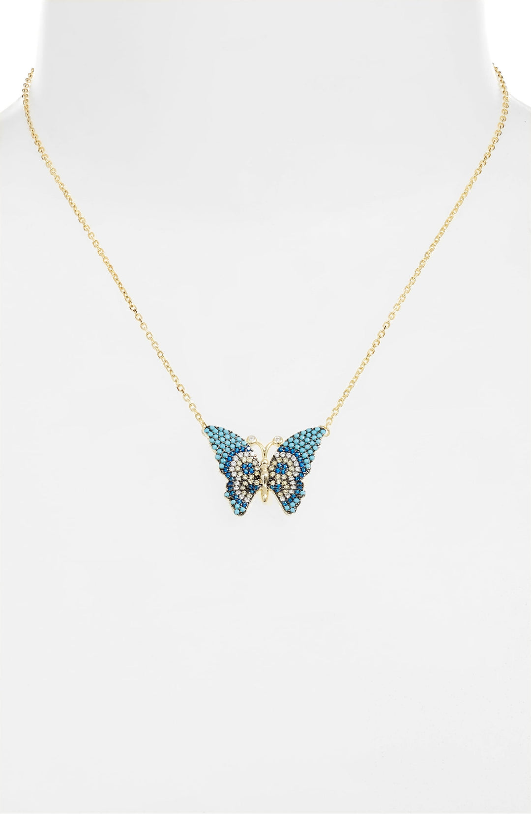 Butterfly Pave Charm Necklace