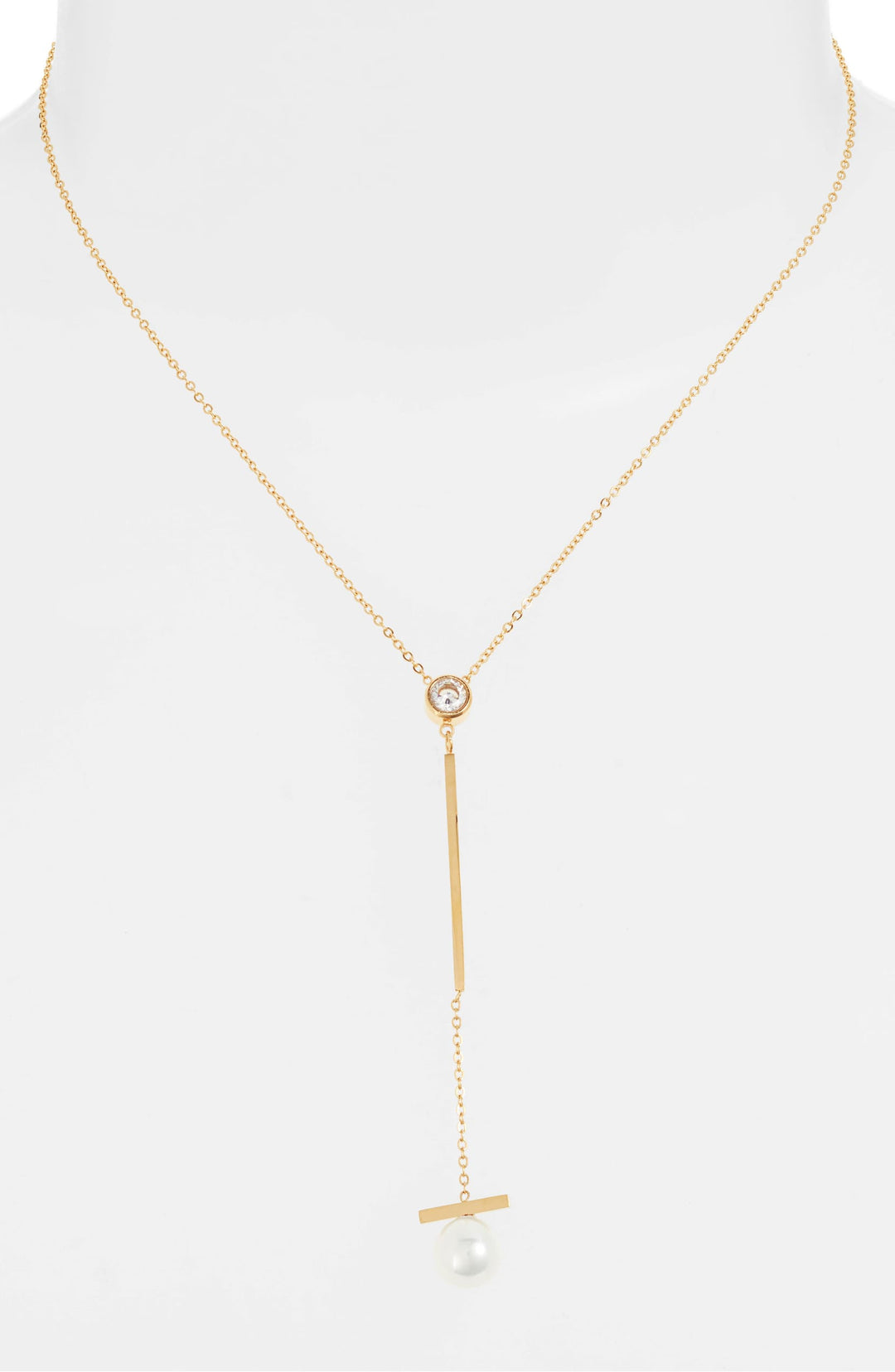 Pearl Bar Drop Necklace