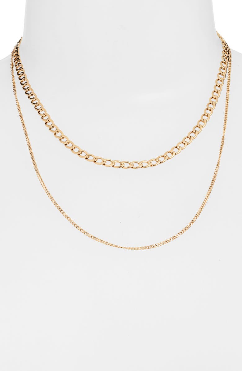 Double Curb Chain Necklace