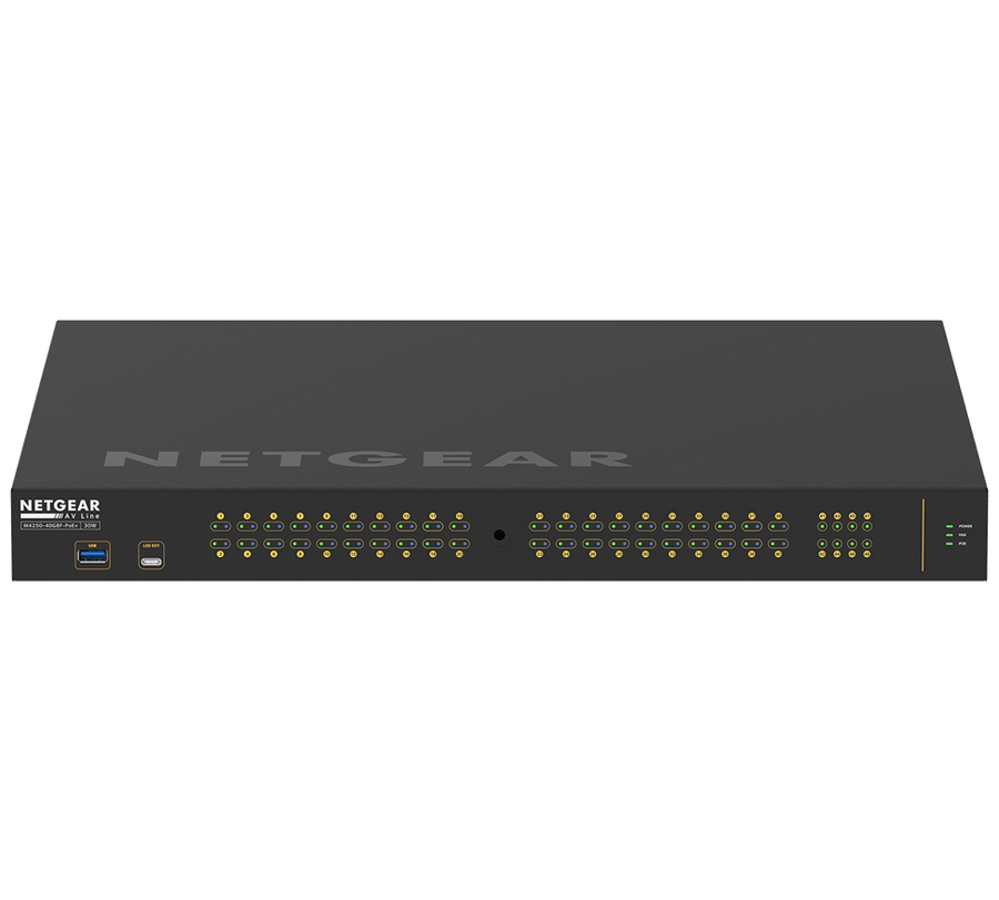 NETGEAR AV LINE 40x1G PoE+ 480W and 8x SFP Managed Switch (Preconfigured GSM4248P-100NAS)