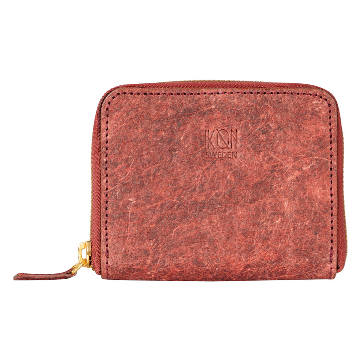 Coconut Leather Card Wallet for Women - Wine Red