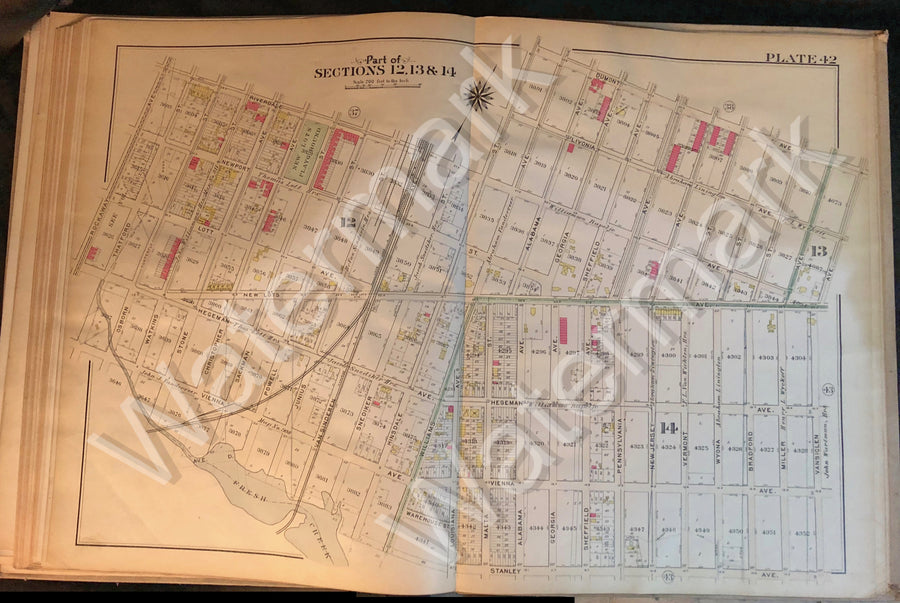 Brooklyn Map 1908 Vintage Pennsylvania Van Sinderen Hegeman New Lots Rockaway ++ - Deal Changer