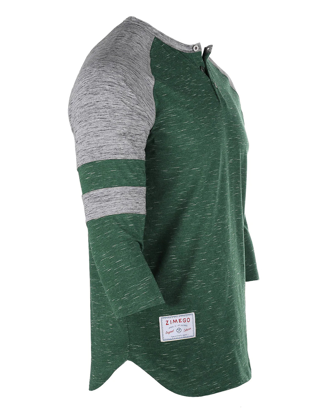 ZIMEGO Men's 3/4 Sleeve Baseball Football College Raglan Henley Athletic T-shirt