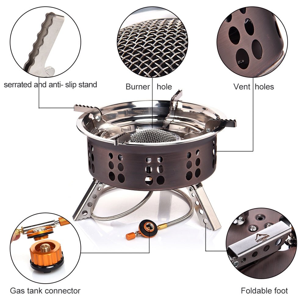 Camping 3500W Gas Stove Heater Tourist Burner Outdoor Picnic Kitchen Equipment Supplies Survival Furnace Cooking BBQ