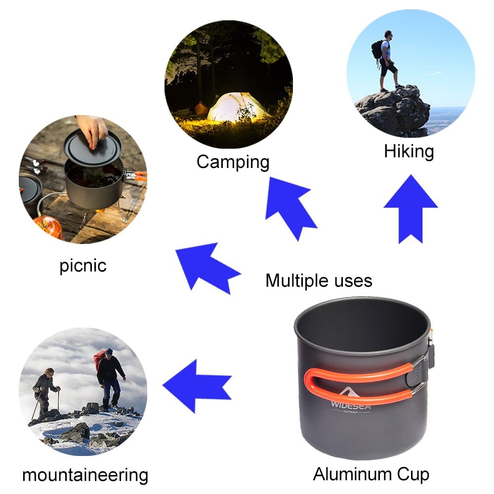 Camping Aluminum Mug Outdoor Coffee Cup Tourism Tableware Picnic Cooking Equipment Supplies Tourist Trekking Hiking