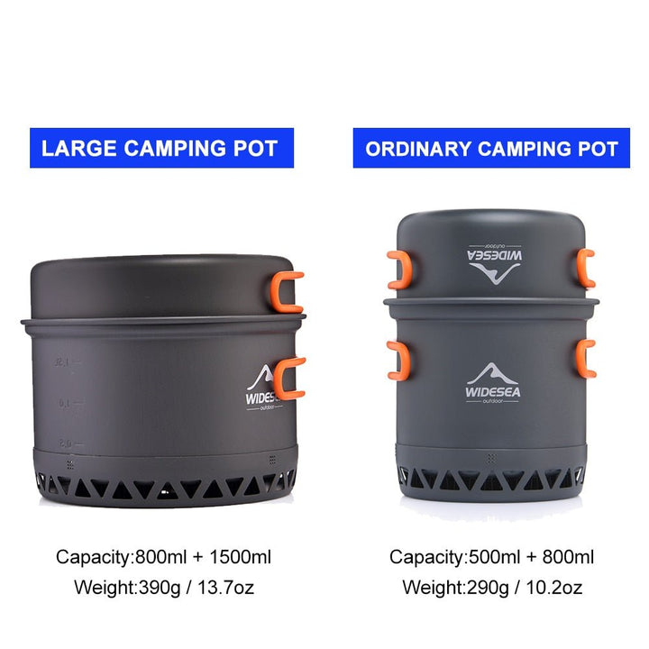Camping Cookware 2.3L Set Pots Outdoor Cooking Heat Cooker Travel Tableware Bowler Tourist Kitchen Pot Utensil Equipment