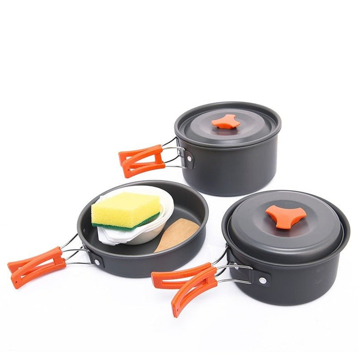 Camping Outdoor Cookware Set Tableware Cooking Cutlery Utensils Hiking Picnic Travel Equipment Tourist Cooker Fishing