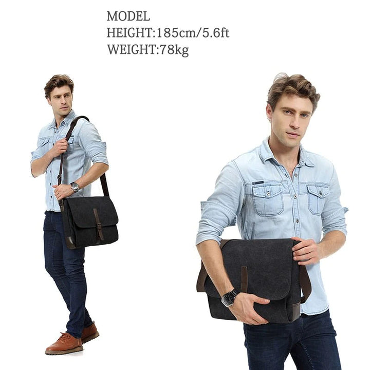 Canvas Messenger Bag for Men Women Crossbody Bags Shoulder Bag Laptop Briefcase Luxury PU Leather Bags Outdoor Travel Bag