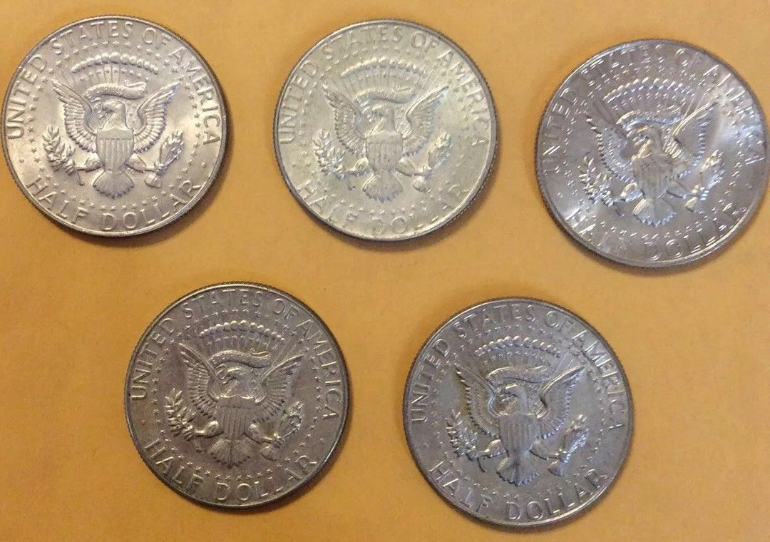 Kennedy Half Dollar Lot Of 5 40% Silver Kennedy Half Dollars 1965 - 1969 Mixed - Deal Changer