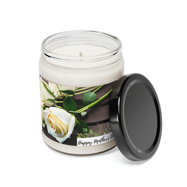 Happy Mothers Day | Scented Soy Candle, 9oz 5 Scents | Pink White Roses | Eco Friendly | Made in USA