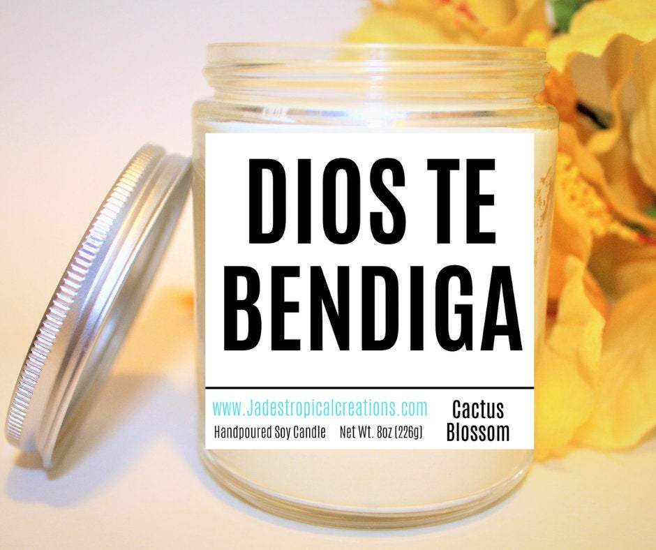 Dios Te Bendiga Spanish Candle