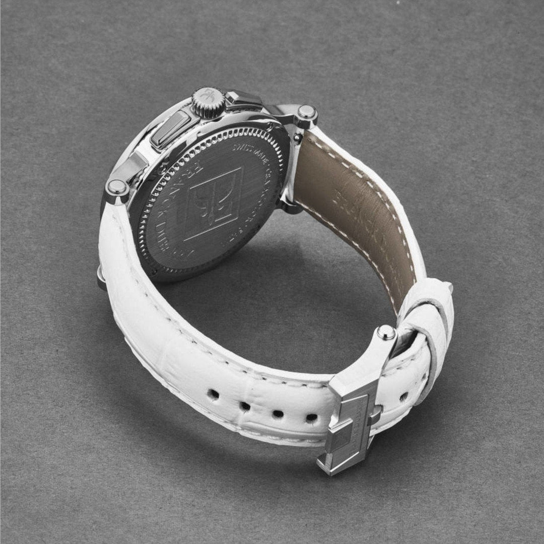 Franck Dubarry CC-01-01 Women's 'Crazy Colors' Chronograph White Dial White Leather Strap Swiss Quartz Watch