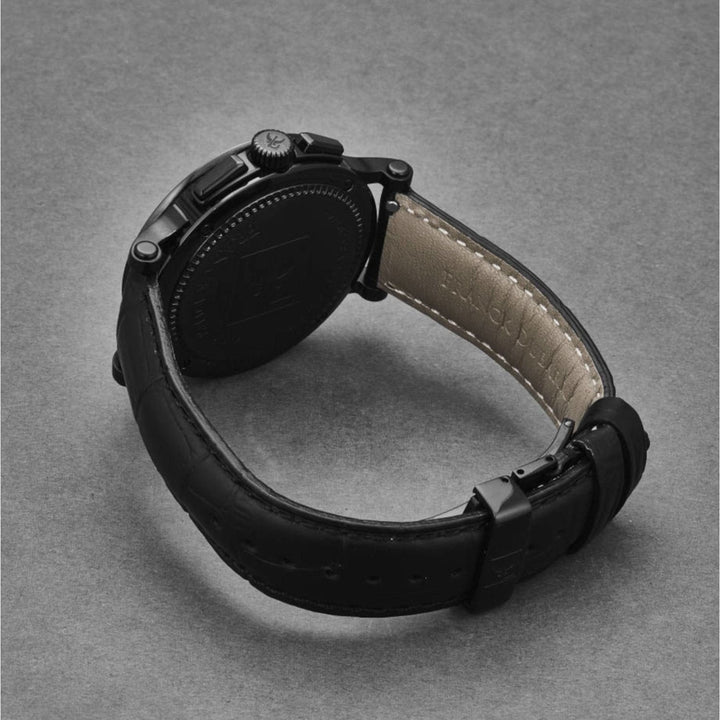 Franck Dubarry CC-03-06 Women's 'Crazy Colors' Chronograph Black Dial Black Leather Strap Swiss Quartz Watch