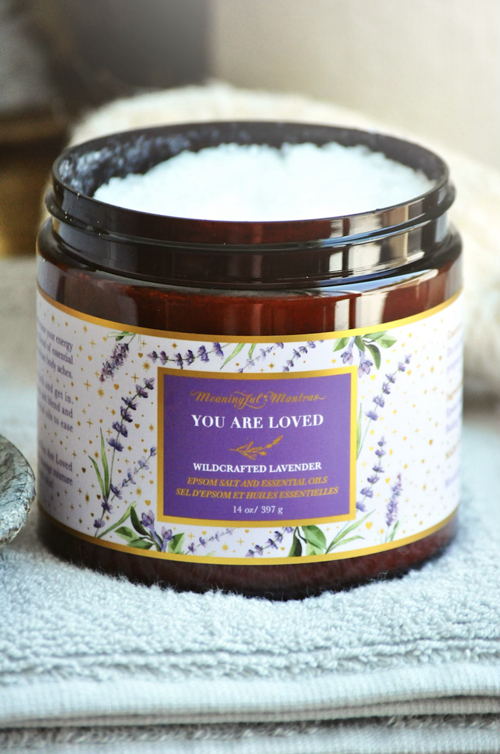 You Are Loved Wildcrafted French Lavender 14oz Epsom Salt