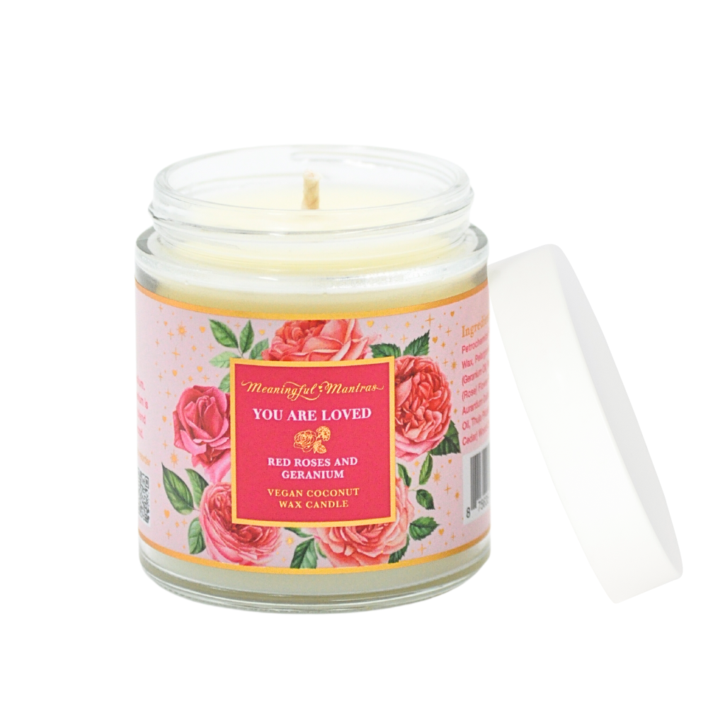 You Are Loved Rose Geranium 4oz Candle-0
