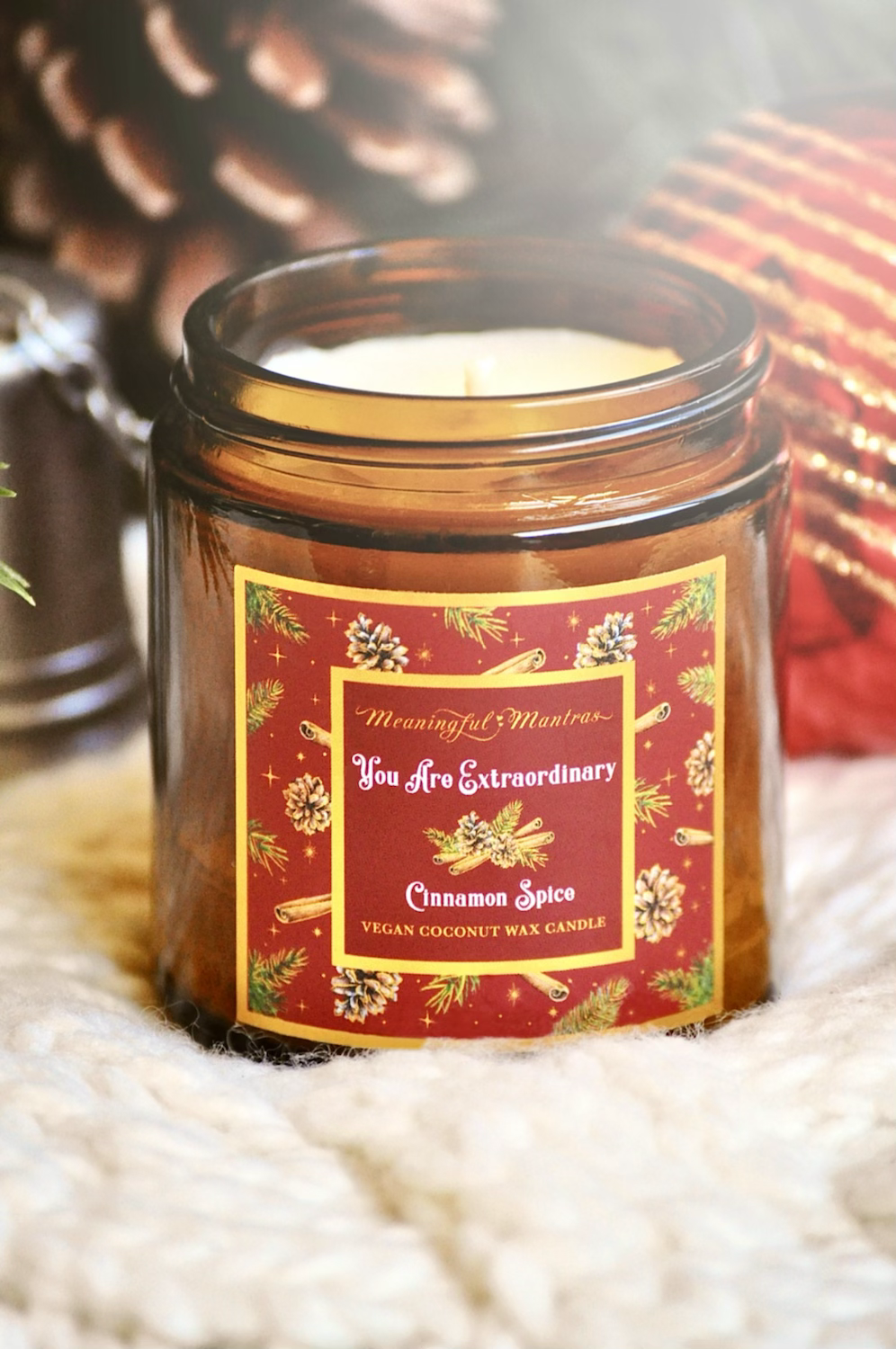 Cinnamon Spice Holiday 4oz Mini Candle - Holiday Decor