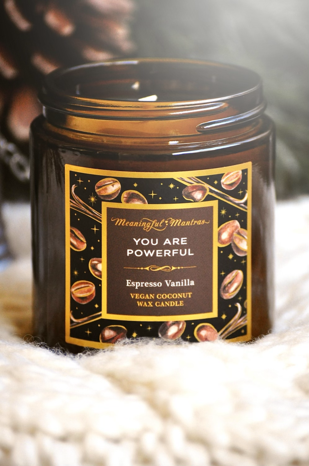 You Are Powerful Espresso Vanilla 4oz Mini Candle