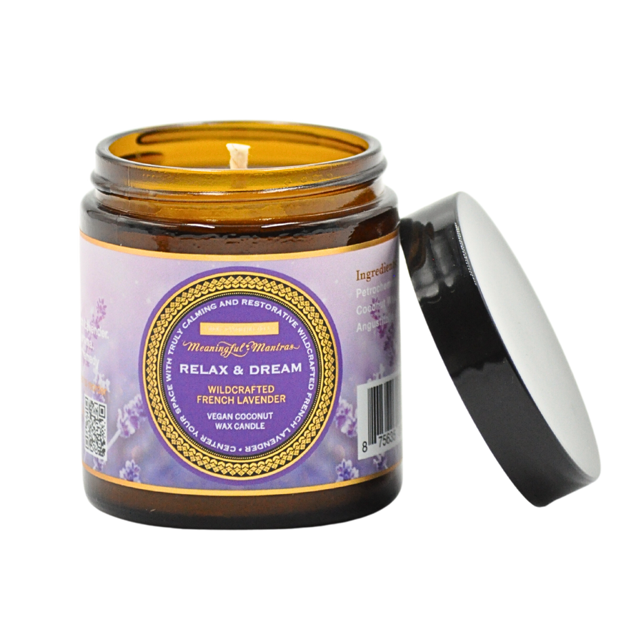 Relax & Dream Wildcrafted French Lavender Aromatherapy 4oz Candle-0