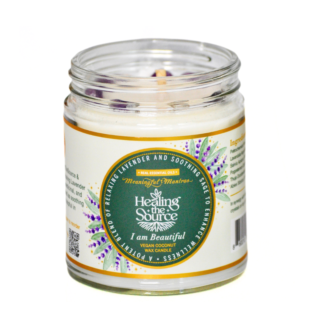 Healing The Source x Meaningful Mantras Lavender & Sage 8oz Collab Candle-0