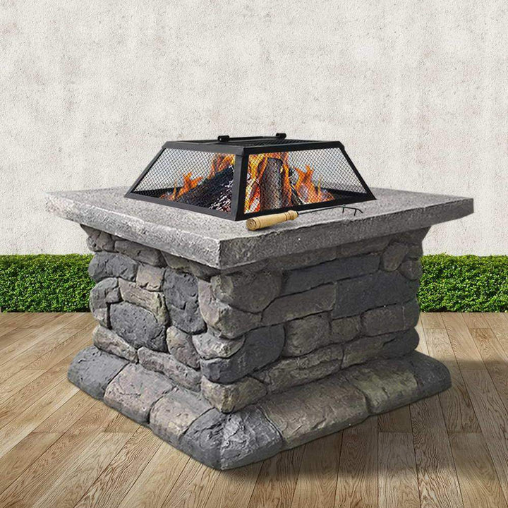 Fire Pit Outdoor Table Charcoal Garden Fireplace Backyard Firepit Heater