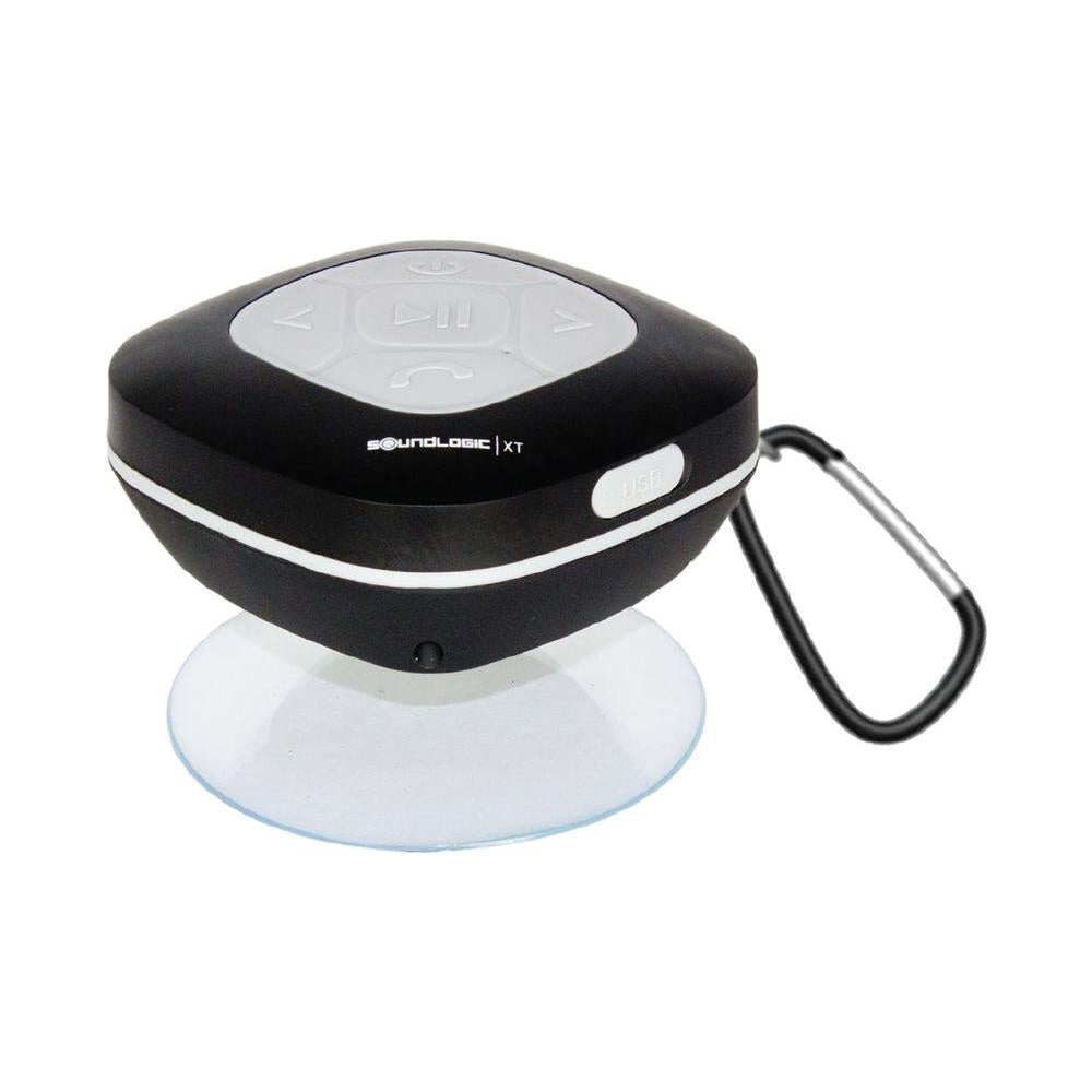 Bluetooth Shower Speaker w/FM Radio & Carabiner in Black - Deal Changer