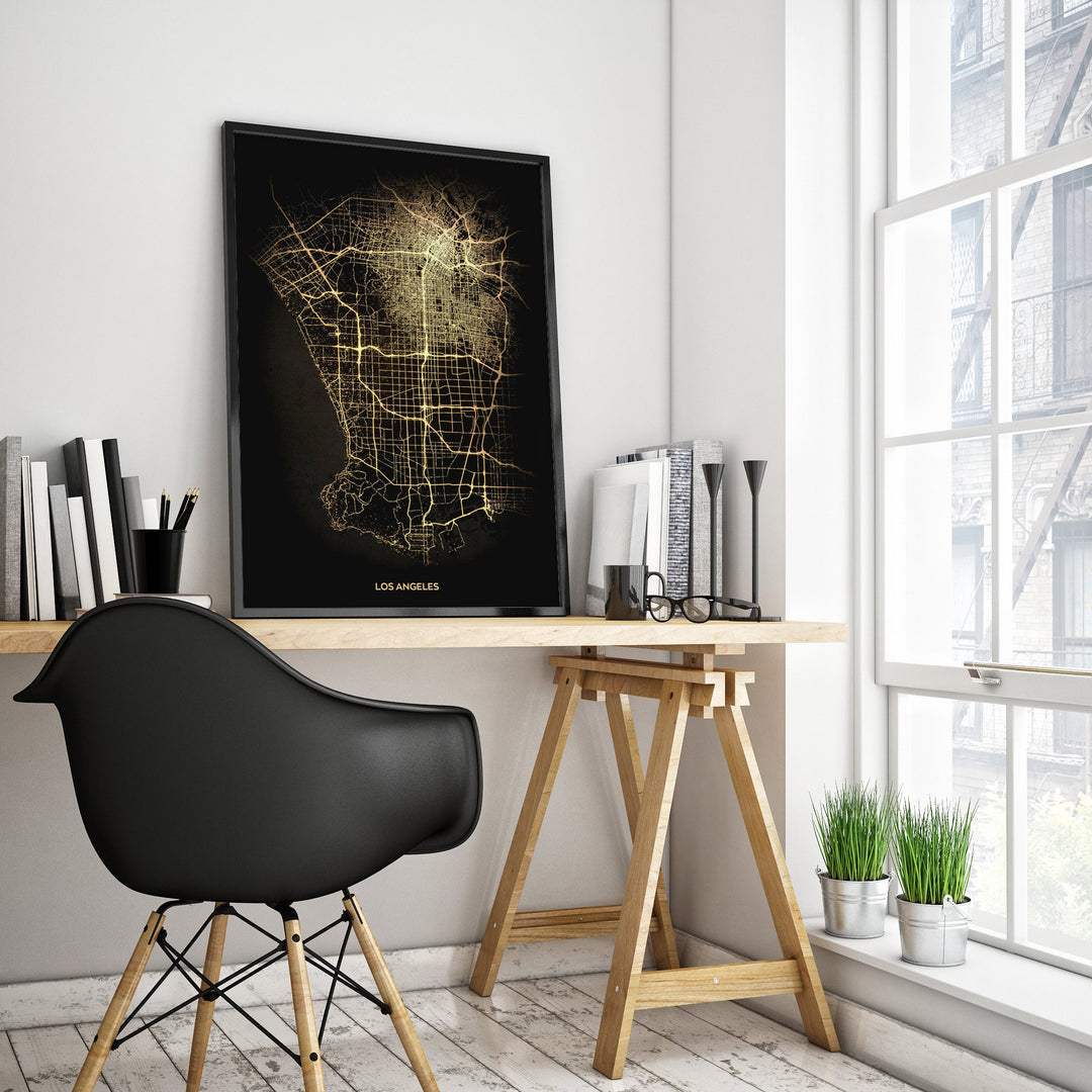 LOS ANGELS CA HOME OFFICE CITY US POSTER PRINT