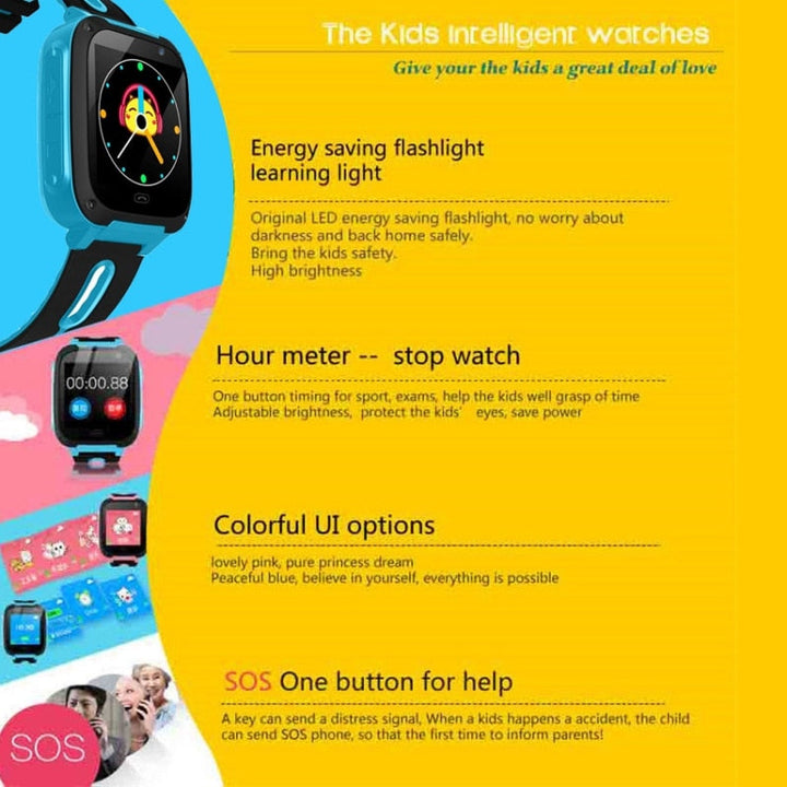 Waterproof Kids Smart Watch Micro SIM Card Call  Tracker Child Camera Anti-lost Position Alarm Smart Watch