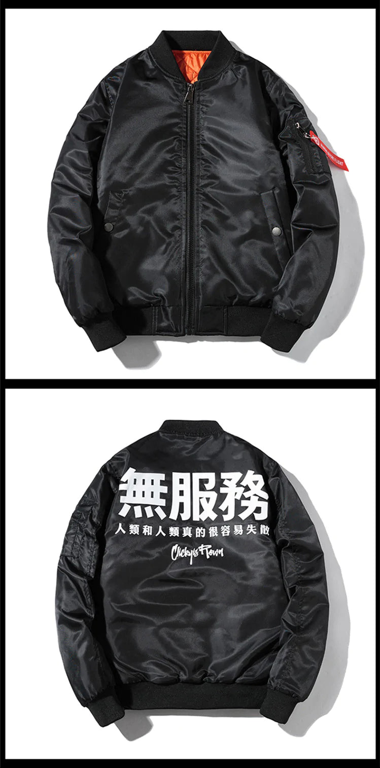 Men Women Hip Hop Baseball Jacket Print Chinese Fashion Bomber Streetwear