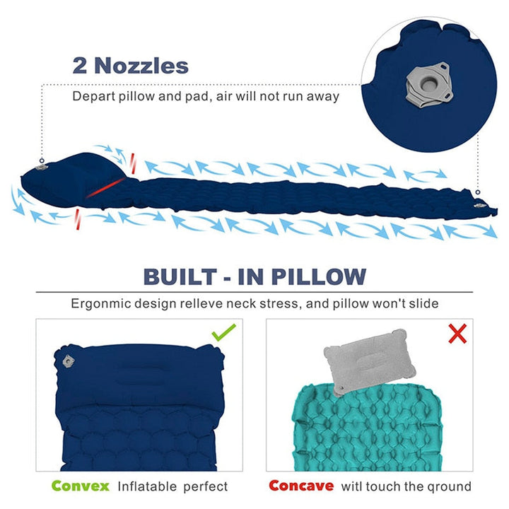 Inflatable Sleeping Pad Moisturepro Camping Mat With Pillow air mattress Cushion Sleeping Bag air sofa inflatable sofa