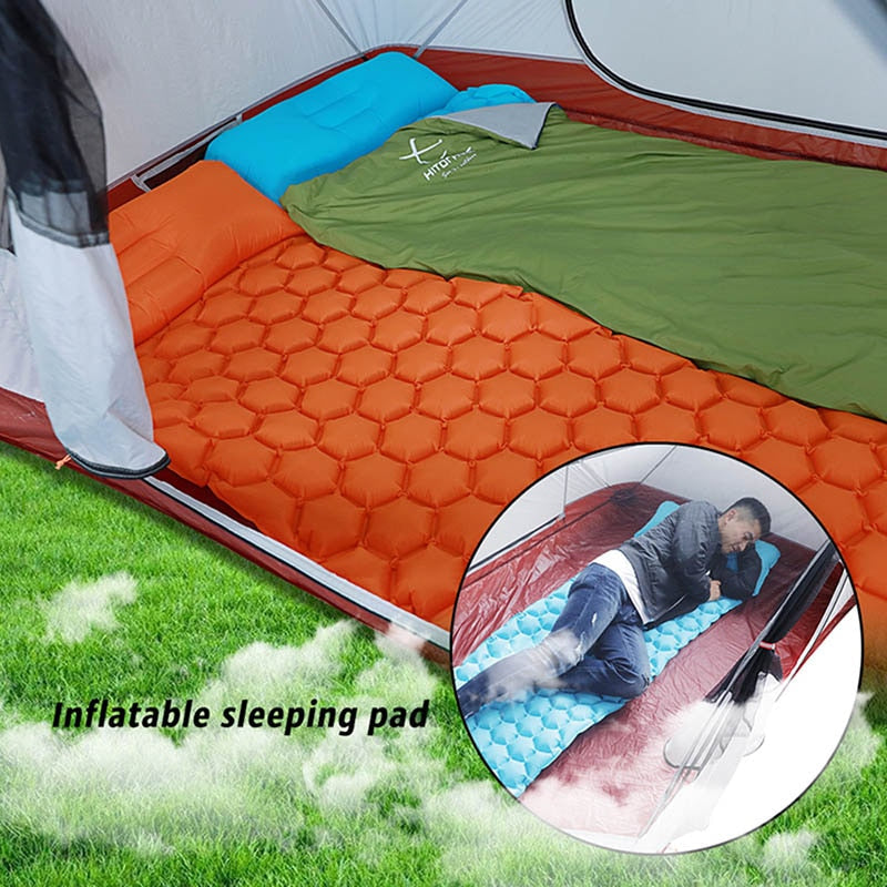 Inflatable Sleeping Pad Moisturepro Camping Mat With Pillow air mattress Cushion Sleeping Bag air sofa inflatable sofa