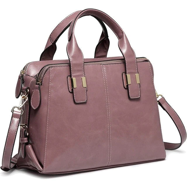 Patent Leather Satchel Bag for Women Fashion Top Handle Handbag Work Tote Purse with Triple Compartments Briefcase