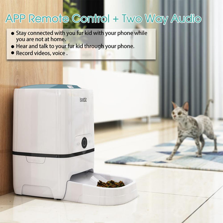 Lseebiz Automatic Pet Feeder 6L Smart Feeder Dog Cat Food Dispenser Voice Recording , Timer Programmable , IR Detect , 8 Meals-10