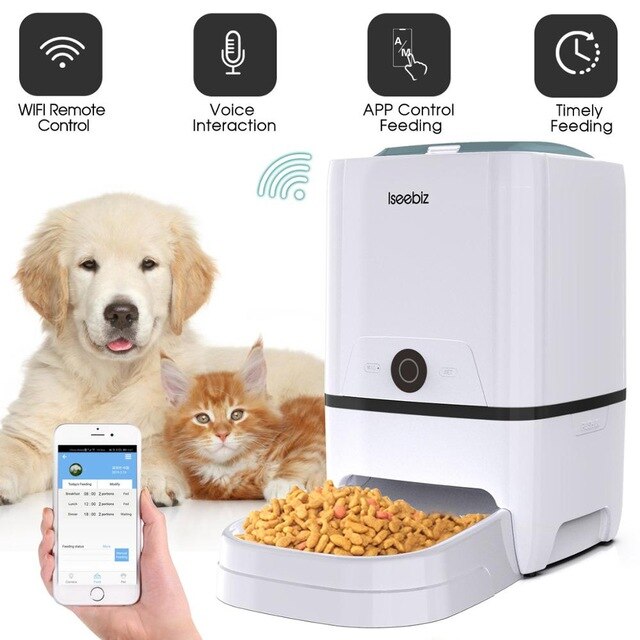 Lseebiz Automatic Pet Feeder 6L Smart Feeder Dog Cat Food Dispenser Voice Recording , Timer Programmable , IR Detect , 8 Meals-6