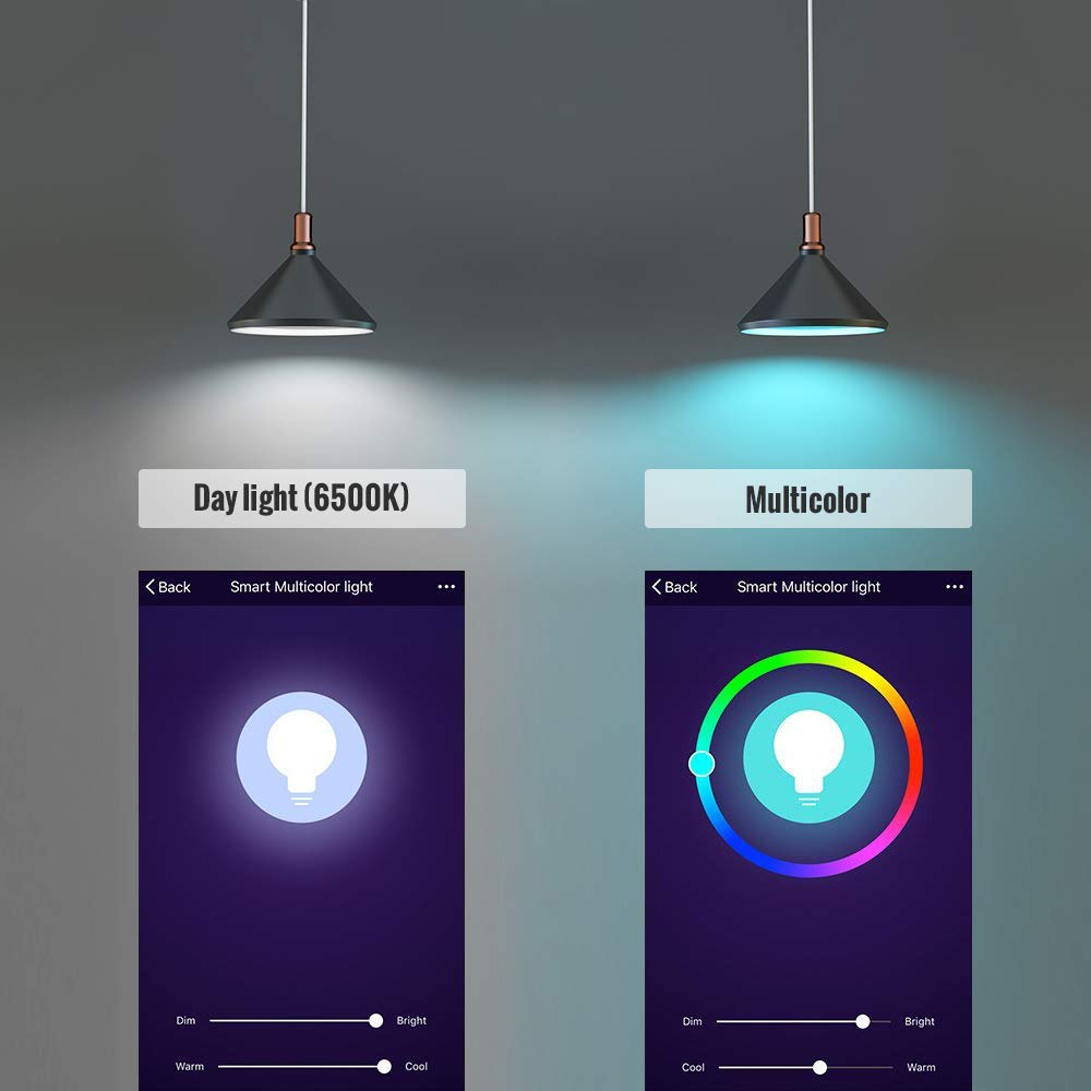 Wifi Smart Light Bulbs LED WiFi Dimmable Wireless E26 E27 Lamp Compatible with Alexa Google Home Smart Household