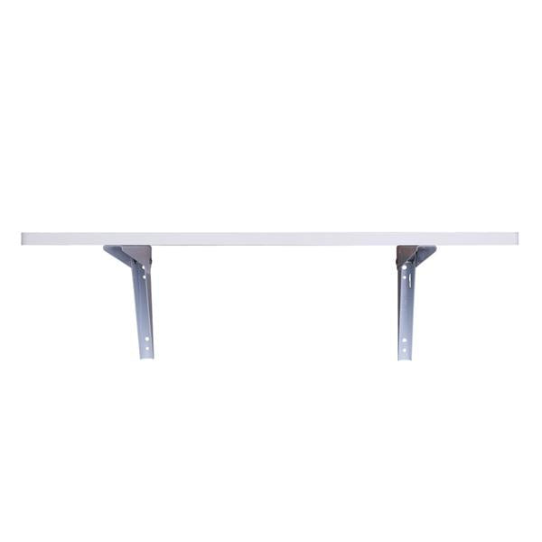 Wall Mounted Floating Computer Desk Folding Laptop Table Sturdy Brackets for Office Home Kitchen 60x40CM White/Black [US-Stock]