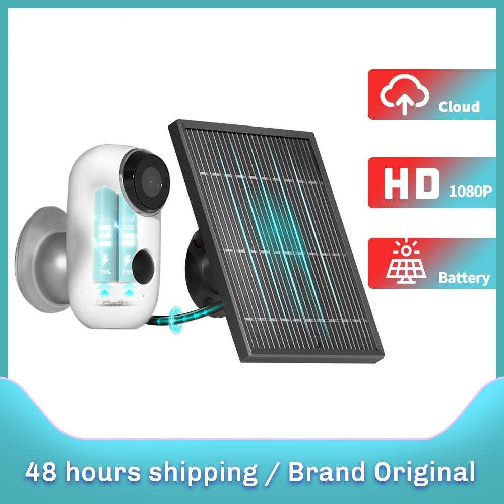IP Camera Wifi Wireless Solar Panel 1080P Night Vision Battery Rechargeable Waterproof Home Security Cam PIR Motion