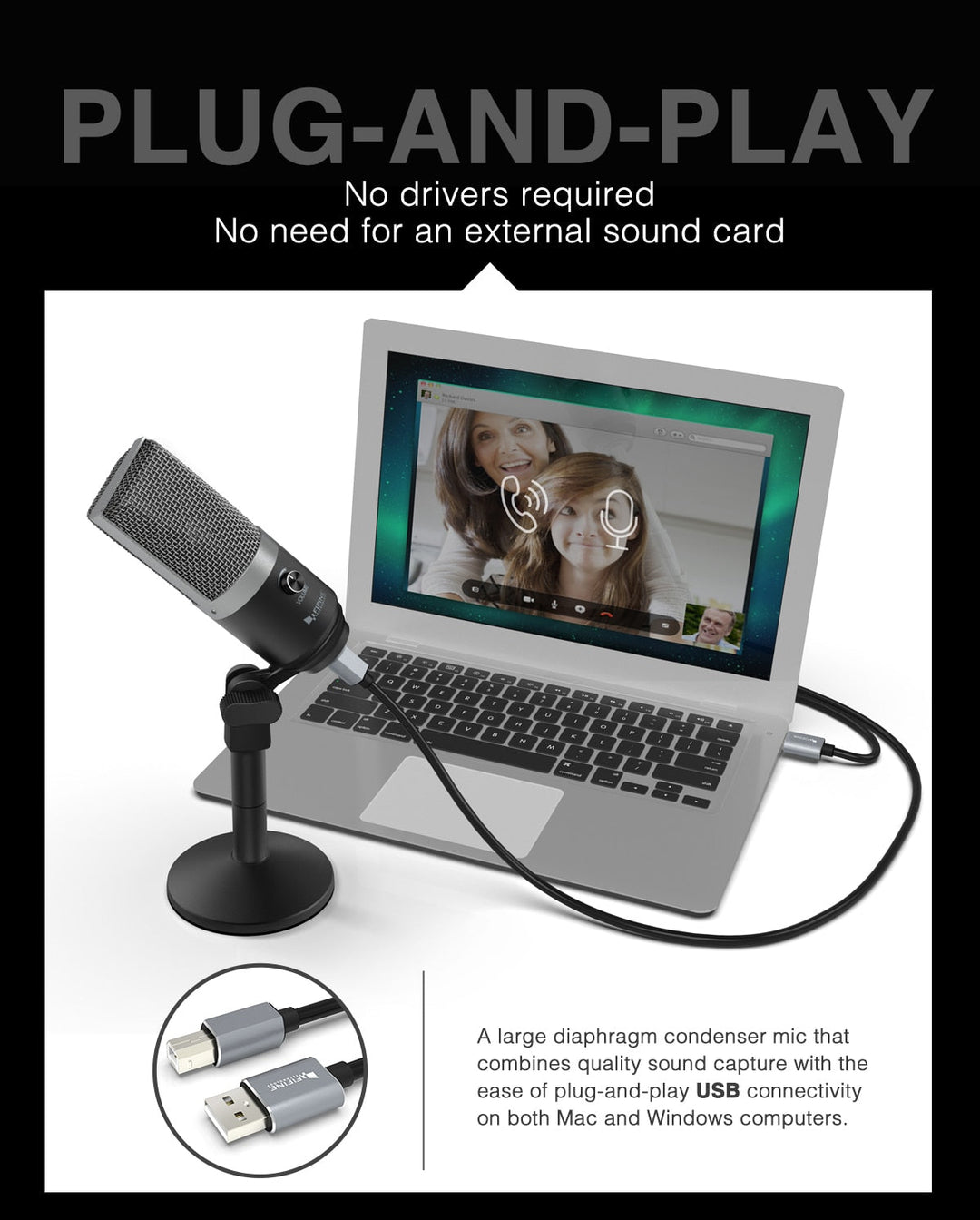 USB Microphone: Laptop & Computers - Recording Streaming Twitch Voice overs Podcasting for YouTube