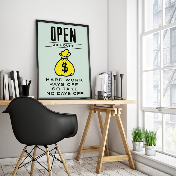 OPEN 24 HRS - HOME OFFICE SIGN